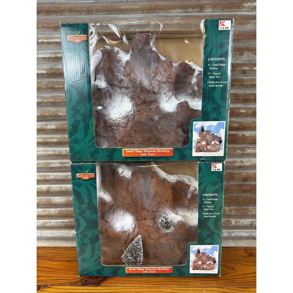 1988 Lemax Coventry Cove Small Landscape Village Mountain Top Backdrop Lot of 2